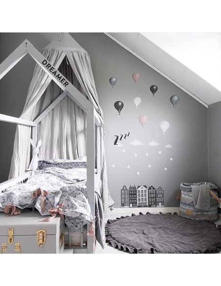 Alfombra de Juego Redonda ABREEZE Algodón 1.0m Gris Claro Alfombra de Juego Redonda ABREEZE Algodón 1.0m Gris Claro