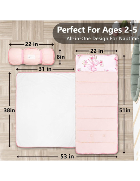 Colchoneta Ligera PRIMLECT para Niños 129.5x55.9cm con Almohada