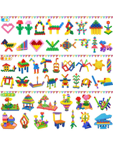 Juego de Aprendizaje KASHIAOTE 300 Pcs Construcción STEM 3+