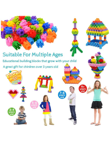 Juego de Aprendizaje KASHIAOTE 300 Pcs Construcción STEM 3+