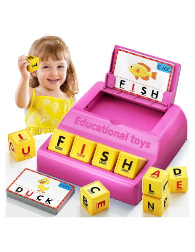 Juego de Emparejamiento de Letras Montessori HOPEEYE Rosa Grande