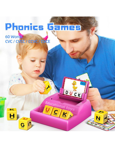 Juego de Emparejamiento de Letras Montessori HOPEEYE Rosa Grande