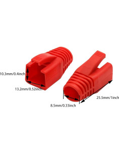 Bota de Alivio de Tensión RJ45 WQAPVHBG para Cables CAT6 a CAT8 - Paquete de 100 2