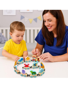 Juego de Tren Magnético de Madera LovesTown 11 PCS Animales Marinos 2