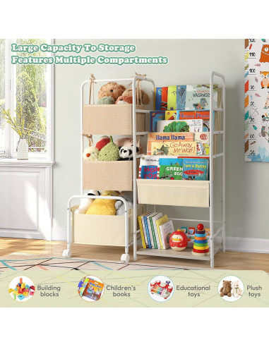 Estantería Montessori Ekero 4 Niveles para Libros y Juguetes