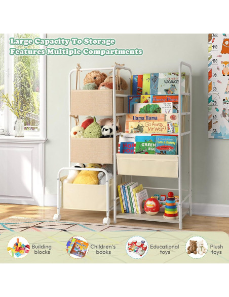 Estantería Montessori Ekero 4 Niveles para Libros y Juguetes