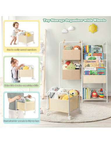 Estantería Montessori Ekero 4 Niveles para Libros y Juguetes