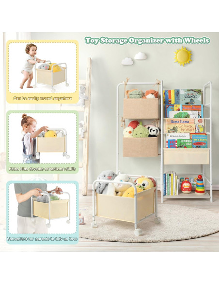 Estantería Montessori Ekero 4 Niveles para Libros y Juguetes