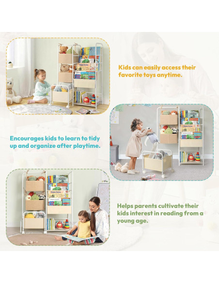 Estantería Montessori Ekero 4 Niveles para Libros y Juguetes