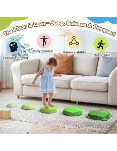 Piedras de Equilibrio Sensoriales DREAM BUILDING Verde 33cm 2