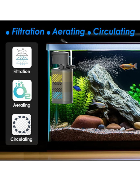 Filtro de Acuario VCRAZE QF-188 3 Etapas 40-70 Galones