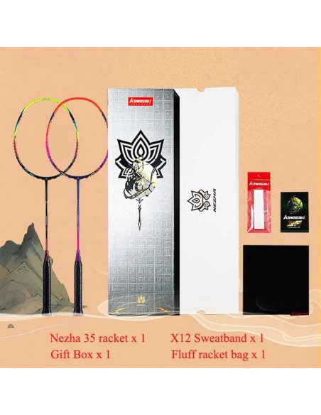 Raqueta de Bádminton Kawasaki Nezha 35 Verde 77g Alta Tensión