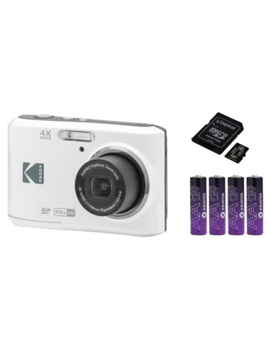 Cámara Digital Kodak PIXPRO FZ45 Zoom 20MP + Tarjeta 32GB + Baterías AA
