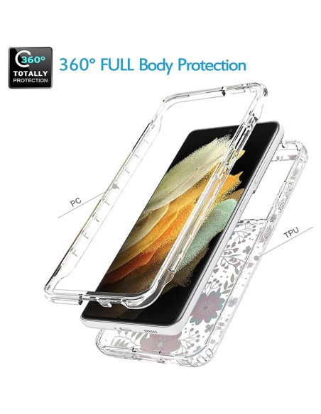Funda Protectora Floral para Samsung Galaxy S21 Ultra 5G