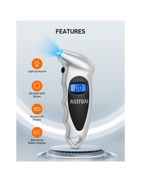 Arrancador de Batería y Manómetro Digital AstroAI S8