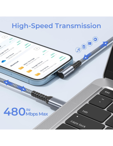 Cargador Basesailor USB-C a Lightning 3M Carga Rápida iPhone Cargador Basesailor USB-C a Lightning 3M Carga Rápida iPhone