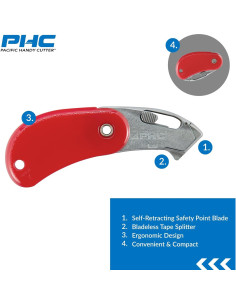 Cortador de Seguridad de Bolsillo PSC2 Pacific Handy Cutter - Caja de 12 2