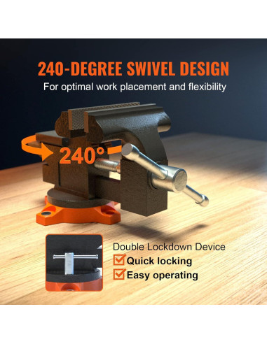 Prensa de Banco VEVOR 11.5 cm Hierro Fundido Multifuncional