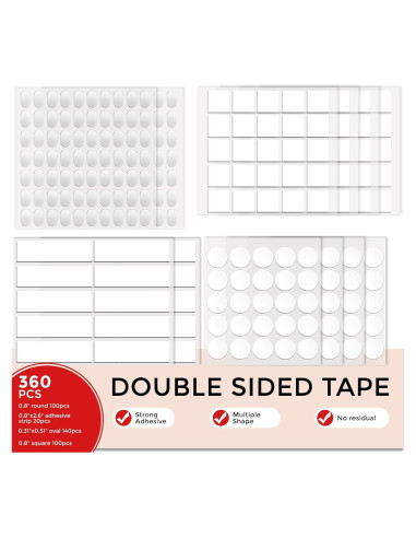 Cinta Nano Doble Cara Fengnuo 360pcs Multi-Forma 2.03cm