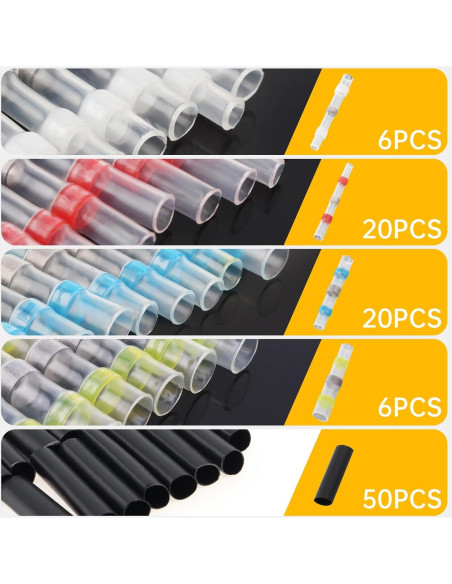 Kit de Conectores Termoretráctiles 102 Piezas SMGDA A Prueba de Agua