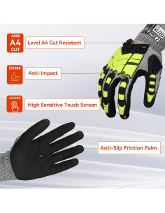 Guantes de Trabajo de Seguridad Graloky Talla Grande 2 Pares 2
