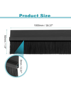 Tapón de Draft para Puerta uxcell PVC 100 cm Negro Aislante 2