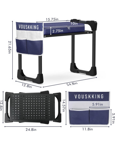 Taburete de Jardín VOUSKKING 2 en 1 con Almohadilla Gruesa