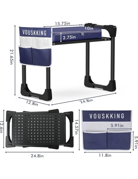 Taburete de Jardín VOUSKKING 2 en 1 con Almohadilla Gruesa