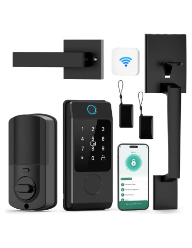 Cerradura Inteligente Miuedo con Manija y WiFi, Huella Dactilar