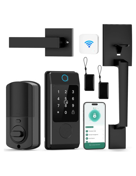 Cerradura Inteligente Miuedo con Manija y WiFi, Huella Dactilar