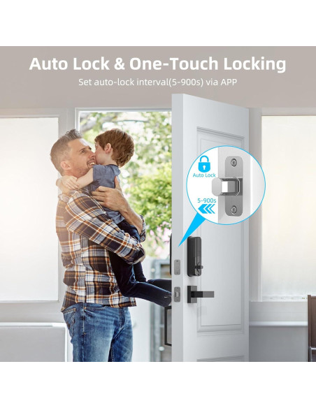 Cerradura Inteligente Miuedo con Manija y WiFi, Huella Dactilar