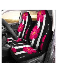 Fundas de Asiento de Coche Gearider Impermeables Rayas Negras y Blancas