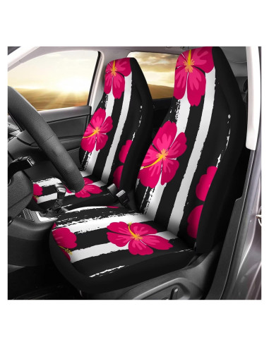 Fundas de Asiento de Coche Gearider Impermeables Rayas Negras y Blancas