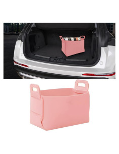 Organizador de Maletero TNAIYH Plegable de Fieltro Rosa 35.88x24.99cm