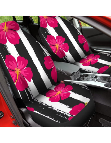 Fundas de Asiento de Coche Gearider Impermeables Rayas Negras y Blancas