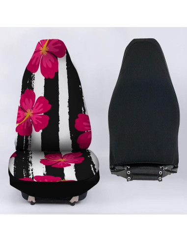 Fundas de Asiento de Coche Gearider Impermeables Rayas Negras y Blancas