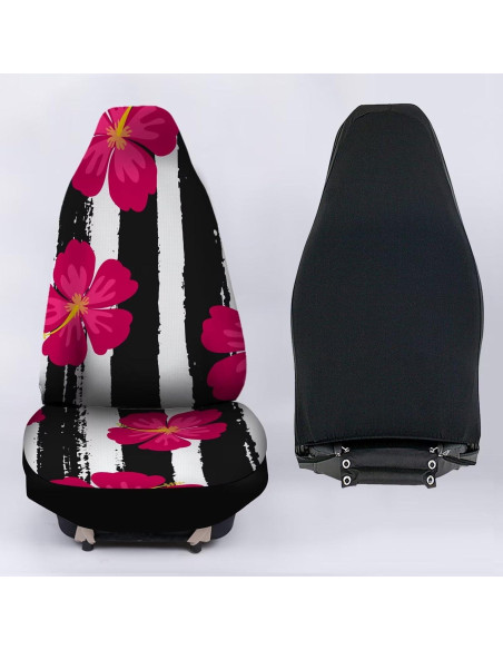 Fundas de Asiento de Coche Gearider Impermeables Rayas Negras y Blancas