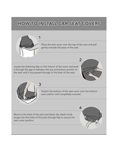 Fundas de Asiento de Coche Gearider Impermeables Rayas Negras y Blancas