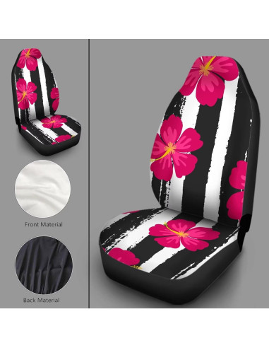 Fundas de Asiento de Coche Gearider Impermeables Rayas Negras y Blancas