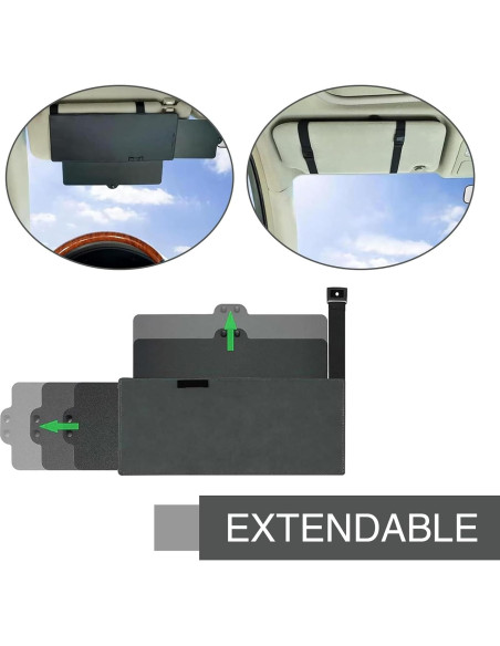 Extensor de Visera Solar para Auto Getfay 30.99x14.99cm Negro