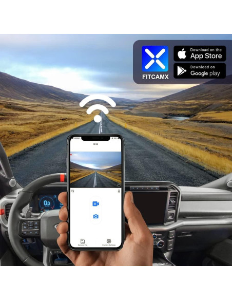 Cámara de Salpicadero Fitcamx 4K Frontal + 1080P Trasera para Ford F150/F250 2021-2025