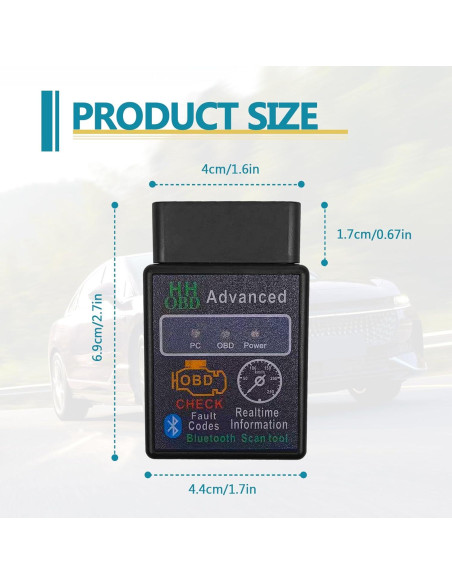 Escáner OBD2 Inalámbrico Bluetooth KEVWR para Automóvil