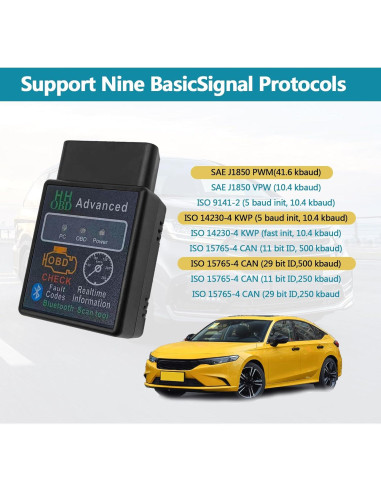 Escáner OBD2 Inalámbrico Bluetooth KEVWR para Automóvil
