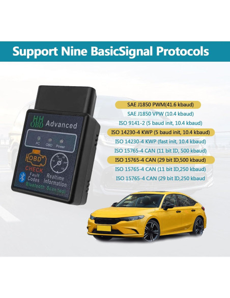 Escáner OBD2 Inalámbrico Bluetooth KEVWR para Automóvil