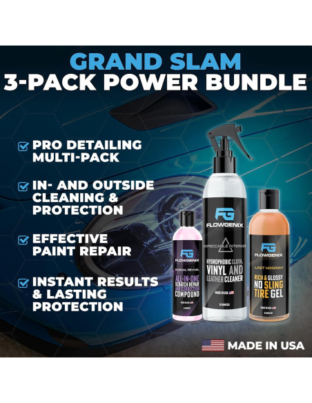 Kit de Limpieza para Autos Flowgenix Grand Slam 3-Pack