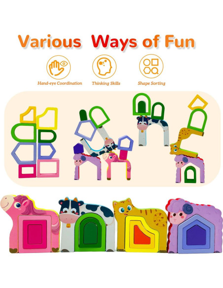 Juguetes Montessori de Madera WSCGJCL para Niños 3-5 Años