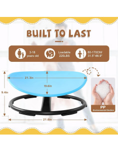 Silla Giratoria Sensorial Zhenx para Niños Autistas Azul 55.88x50.8 cm 2