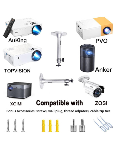 Soporte de Proyector Mini 2-Be-Best Ajustable 360 Plata