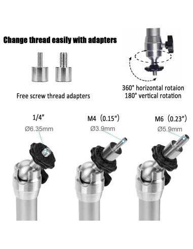 Soporte de Proyector Mini 2-Be-Best Ajustable 360 Plata