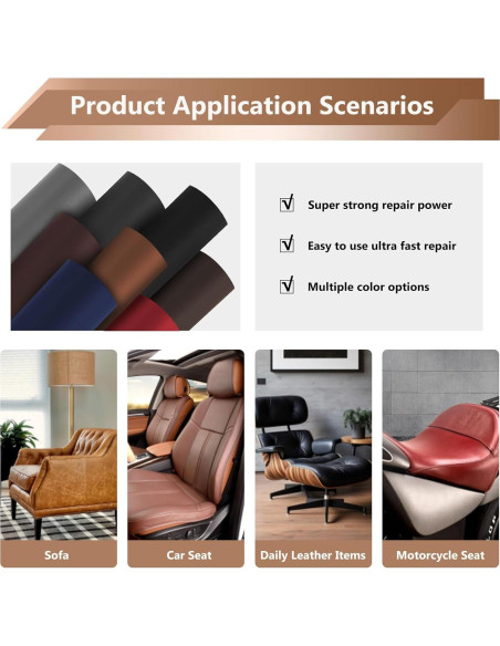 Cinta de Reparación de Cuero OAZ 27.8x21.8cm Marrón Oscuro